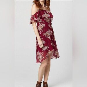 Le Chateau Off the Shoulder, Sheer, Floral Dress
